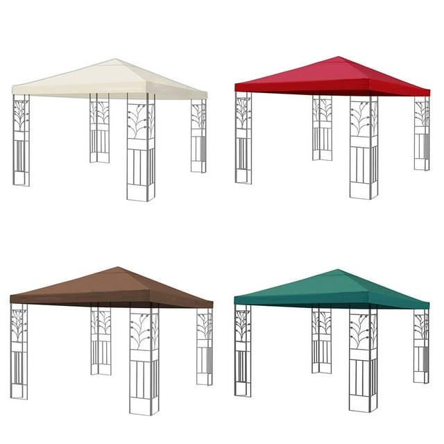 Remplacement de Toit de Gazebo pour Parasol de Patio Extérieur, Couverture Imperméable en Polyester, Beige