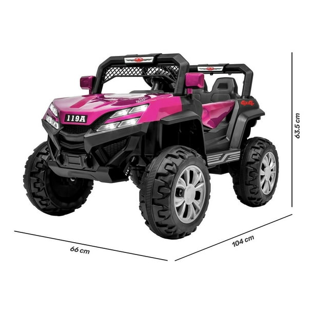 Montable Carro Buggy Electrico Luces Musica Usb Rosa