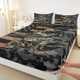 thumbnail image 6 of Manfei Vintage American Flag Sheet Set Queen, Military Bed Sheets Set Queen Size, Army Camhouflage Queen Sheet Sets, Microfiber Room Decorative, 4pcs, 6 of 7