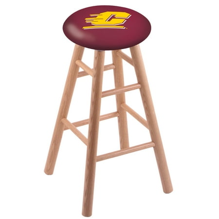 Oak Bar Stool in Natural Finish with Central Michigan Seat by the Holland Bar Stool