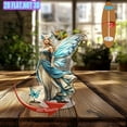 thumbnail image 4 of Présentoir Acrylique Rotatif avec une Fée aux Ailes Bleues et Robe de style Peint Hyper-Réaliste sur Fond Blanc, 4 of 6