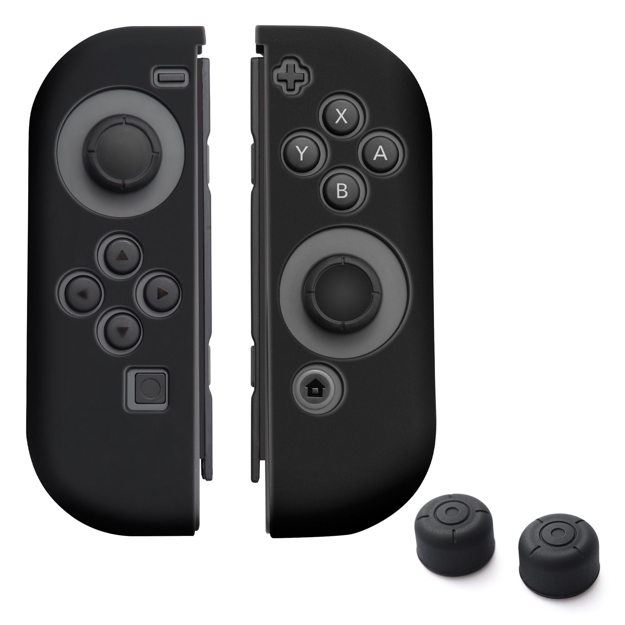Insten Nintendo Switch Joy Con L R Skin Cover With 2 Pc Thumb Grip Stick Caps Style 2 Anti Slip Ultra Thin For Nintendo Switch Joy Con Left Right Controller Black Brickseek