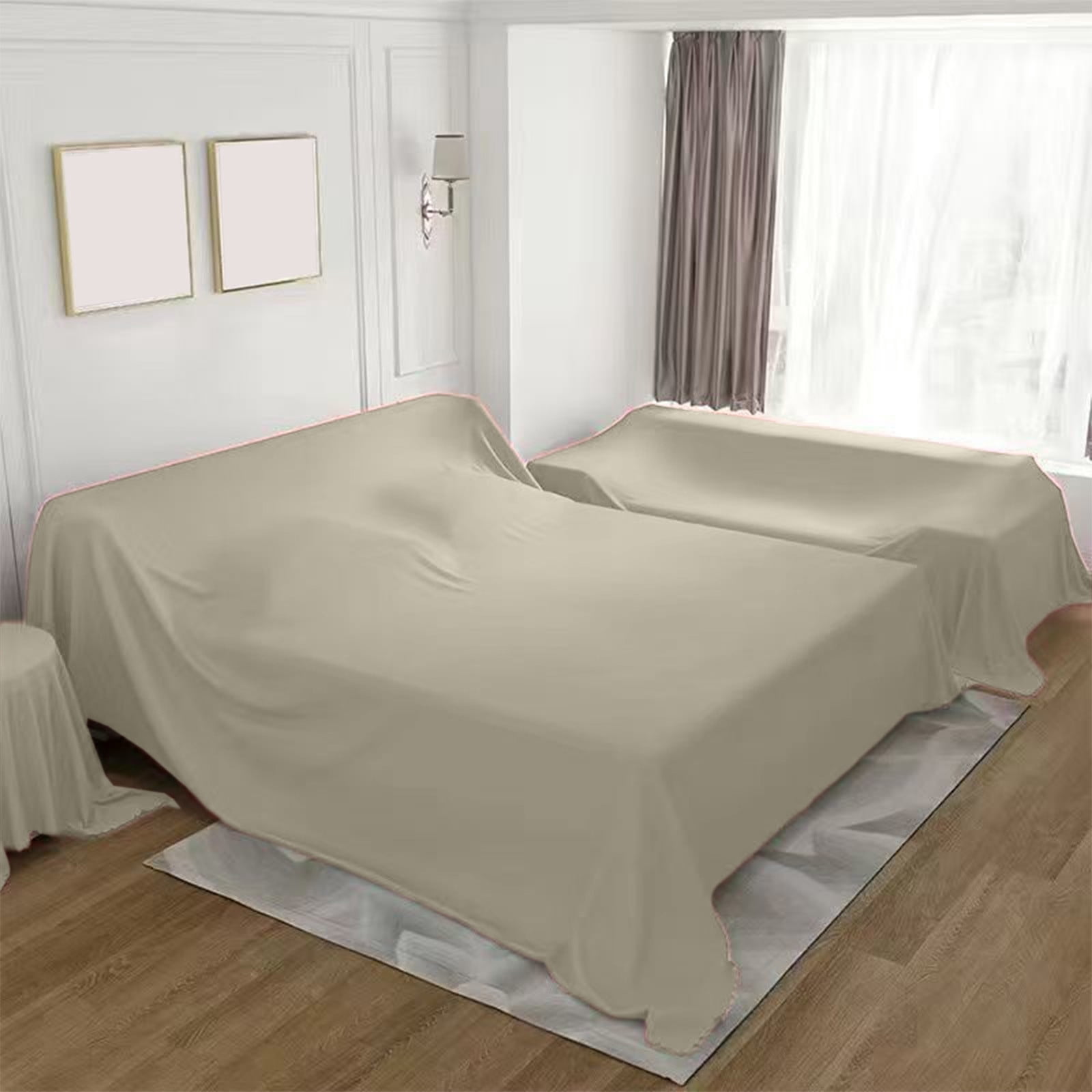 Lunxisen 3 pcs Duty Waterproof & Dustproof Sofa Storage Covers Mouldproof Bed Sofa Couch Furniture Protector Cover Shelter For Moving protection And Long Term Storage(2.4*2m)