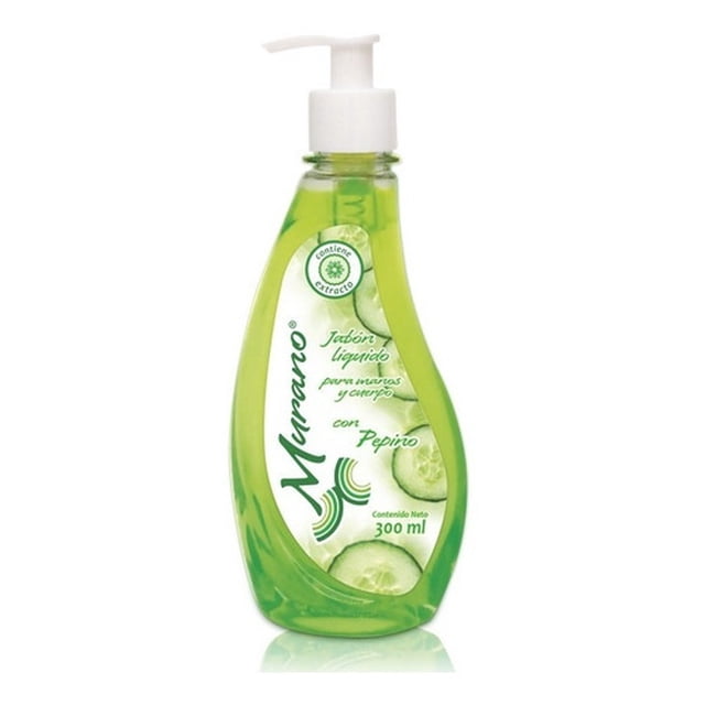 Jabón Líquido Murano 1pz 300ml Vegetal Extracto Pepino Murano Original