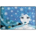 thumbnail image 4 of SKYSONIC Winter Snow Girl Non-Slip Area Rug, Snowflake Floor Carpet Comfort Floor Mats Decor for Indoor Front Porch Living Room Bedroom Kitchen, 36"x24", 4 of 7