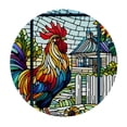 thumbnail image 2 of PIKWEEK  Fitted Round Tablecloth with Elastic Edge Wipe Clean Rooster Chicken in Barnyard Table Cloth for Outdoor/Indoor Use, 2 of 7