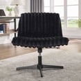 thumbnail image 2 of S-HOME 360 Degree Swivel Criss Cross Chair Corduroy Height Adjustable Vanity and Office Chair for Any Space, Black, 2 of 12