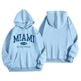 thumbnail image 4 of Bibifish Graphic Womens Hoodies Miami City Letter Print Long Sleeve Oversized Hooded sweatshirts Soft Drawstring Trendy Outfits With Pocket, 4 of 4