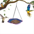 thumbnail image 4 of Baño para Pájaros Colgante Comedero para Pájaros Pequeño Comedero de Metal Bandeja para Flores Bandeja para Comedero para Pájaros para Decoración de Jardín Marrón Dorado, 4 of 5