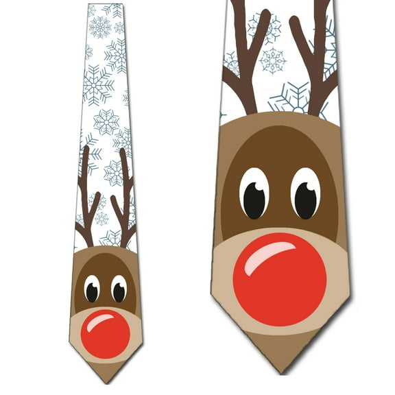 Rudolph Ties Mens Christmas Necktie Reindeer Tie by Three Rooker
