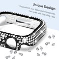 thumbnail image 4 of Compatible with iWatch Accessories with Built-in Tempered Glass Screen Protector Bling Crystal Diamond Rhinestone Full Protective Bumper Cover for Women Man(45mm,Black), 4 of 5
