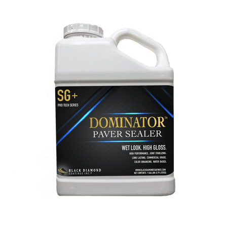 1 Gallon DOMINATOR SG+, High Gloss Paver Sealer (Wet Look), Commercial Grade, Water Based, Color Enhancing, Easy