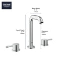 thumbnail image 3 of Grohe 20 297 A Essence 1.2 GPM Widespread Bathroom Faucet - Nickel, 3 of 6