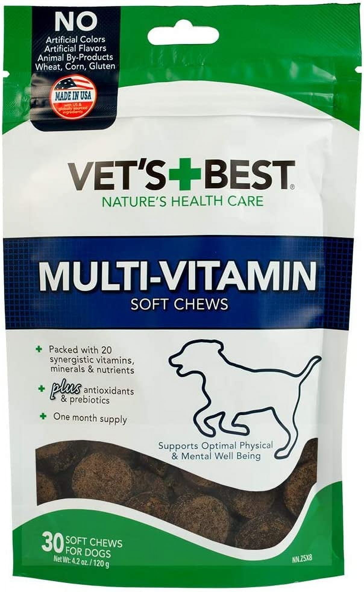 Vet's Best Multi-Vitamin Soft Chews Dog Supplements, 30 Day Supply
