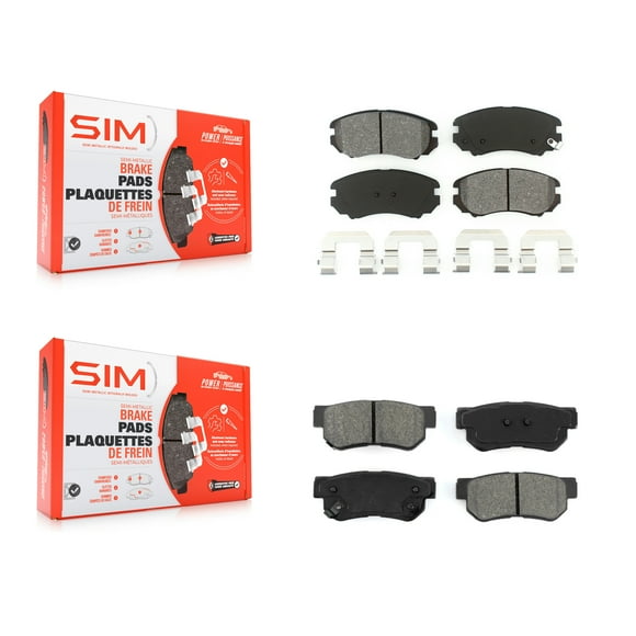 SIM Front Rear Semi-Metallic Brake Pads Kit for Car Hyundai Elantra Tucson Kia Sportage Sonata Optima Azera Magentis KSM-100422