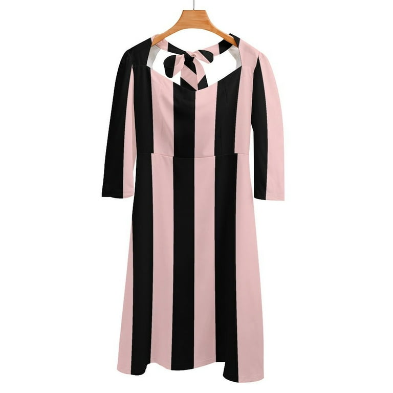 fashion vertical line dress April Dress Navy Vertical Stripe  london bridges clothing