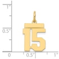 thumbnail image 2 of 14k Yellow Gold Small Polished Number 15 Charm, 2 of 3