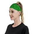 thumbnail image 3 of Daiia Green Glitter printed Men's Performance Headband,Sports Headbands,Moisture Wicking Workout Headband, 3 of 9