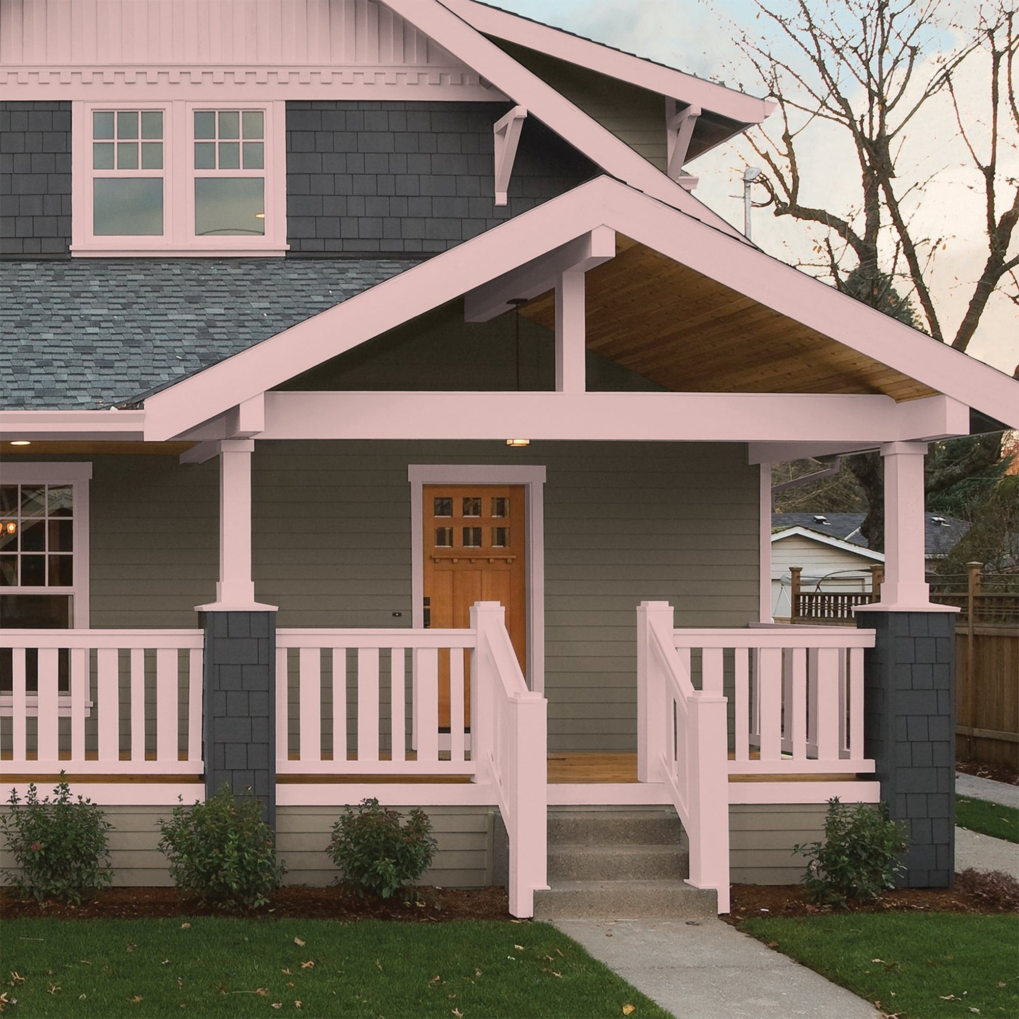 Glidden HEP Rose Hip / Pink Semi-Gloss Exterior Paint with Primer, 1 Gallon