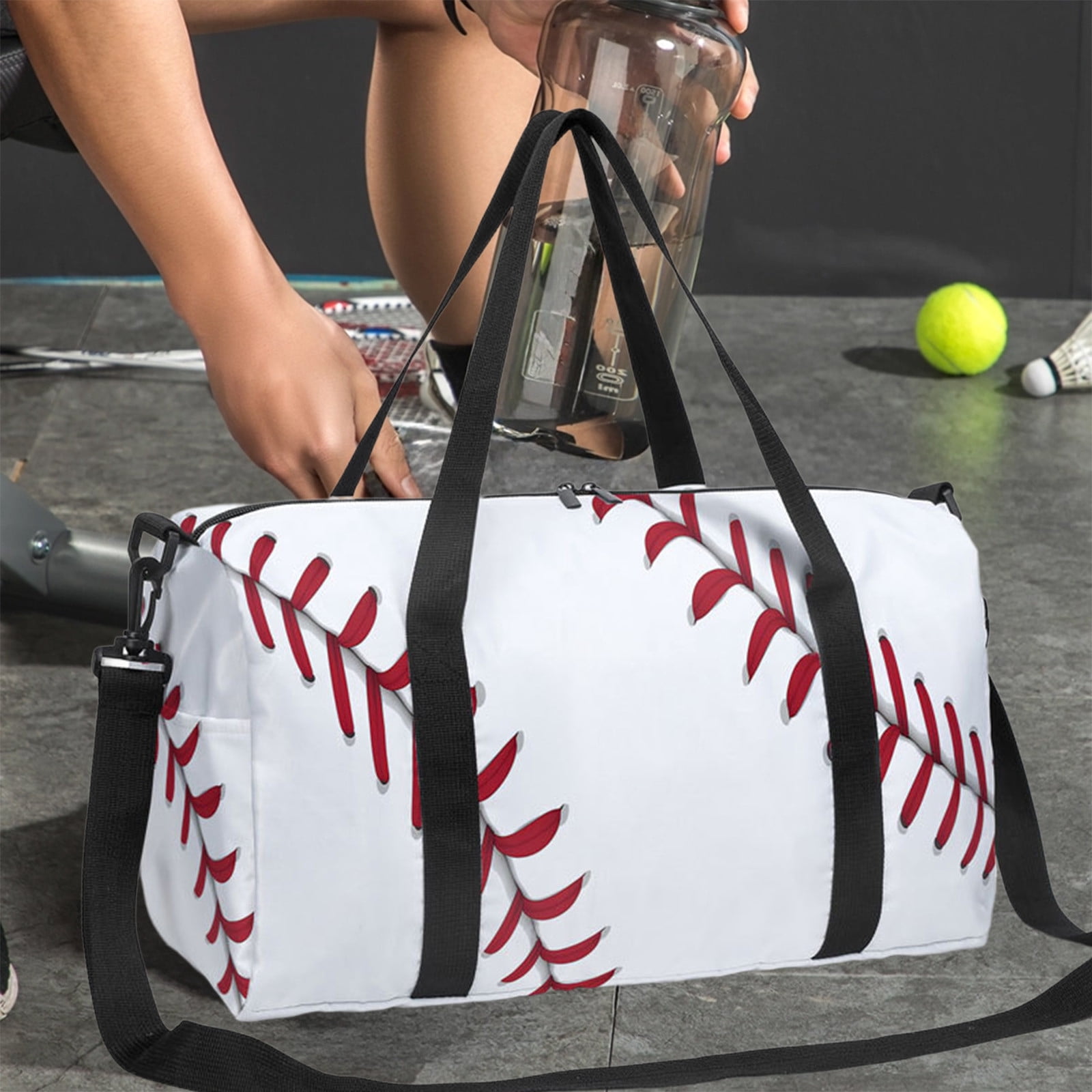 ToyKingdee Baseball Funny Foldable Duffle Bag For Women - Workout Bag For Gym Men - Boy Gym Bag - Girls Small Weekender Duffel Bag - Packable Luggage Bag For Travel Sports