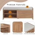 thumbnail image 4 of Aukfa Shoe Storage Bench with Cushion, Entryway Bench, 2 Tier Shoe Rack Organizer for Entryway Living Room Bedroom, Oak, 4 of 8