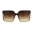 thumbnail image 3 of Womens Oversized Rimless Butterfly Rich Luxury Designer Fashion Plastic Sunglasses Ivory - Brown, 3 of 6