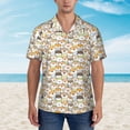 thumbnail image 2 of Lsque cartoon dog Pattern Hawaiian Shirt for Men Unisex Summer Beach Casual Short Sleeve Cotton Linen Button Down Shirts,XX-Large, 2 of 7