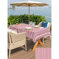 thumbnail image 4 of Outdoor Tablecloth with Umbrella Hole & Zipper, Pink Striped Rectangle Tablecloth 54x80 Inch, Farmhouse Stripes Modern Vintage Patio Table Cover Waterproof Table Cloth for Picnic/Party, 4 of 7