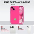 thumbnail image 5 of Compatible with iPhone 15 Case, Upgrade Defender Liquid Silicone, [Enhanced Camera Protection] [Soft Anti-Scratch Microfiber Lining] Shockproof Phone Case for iPhone 15 6.1 inch - Hot Pink, 5 of 14