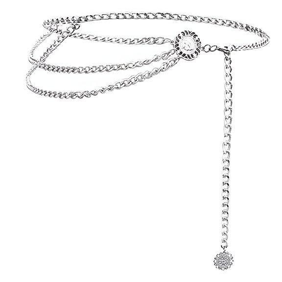 TELOLY Chain Belts for Women Fashion Plus Size Waist Chain Belt Gold Silver Waist Belt Belly Chain Waist Belt Body Chain for Dress