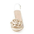 thumbnail image 6 of BLISSFUL STEP Women's Pointed Toe Flower Stiletto Heels Sandals Champagne 5.5, 6 of 8