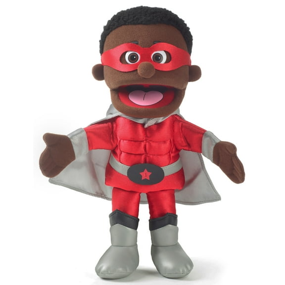 14" Superhero, Black Boy, Hand Puppet