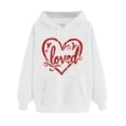 thumbnail image 2 of SOOMLON Valentines Day Hoodies Women Lover Valentines Gift Plus Size Loose Long Sleeve Round Neck Sweatshirts Tops Cute Love Heart Graphic Pullovers Shirts Trendy Holiday Clothes 2025 White 2XL, 2 of 5