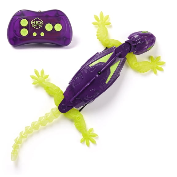 HEX BOTS Glow-in-the-Dark Wall Crawler Gecko, Robot Toys for Kids Ages 4 and up
