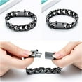thumbnail image 5 of Men Stainless Steel Cuban Chain Link Bracelet  Keepsake Funeral Urns Bracelets for Cremation Ashes Holder Memorial Jewelry, 5 of 7