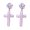 Purple, variant on Acrylic Rose Cross Dangle Drop Earrings for Women Resin Glitter Flower Halloween Statement Dangling Studs Lightweight Romantic Floral Blooming Earring Delicate Gothic Party Wedding Jewelry