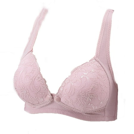 Sports Bras for Running Women No Underwire Lactation Vest Bra Back Adjustment Yoga Running Bra V-Neck Convertible Bra Feature Hook and Eye Closure Nursing Bra Style Y-583   Pink-a L