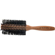 Spornette Italian 2.75 inch Round Double Density Boar Bristle Brush #955 w/Wooden Handle for Styling, Volumizing, Finishing, Straightening  curling Medium, Long, Normal Hair, Extensions