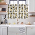 thumbnail image 2 of Yellow Floral Kitchen Curtains Window Panels, Abstract Watercolor Flower Leaf Plant Insulated Window Treatment Curtain, Grommet Curtains for Bedroom/Living Room/Bathroom, 2 Piece 42"Wx54"L, 2 of 8