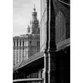thumbnail image 2 of Pica, Jeff 24x32 White Modern Wood Framed Museum Art Print Titled - Brooklyn Bridge and Civic Center, 2 of 4