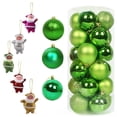 thumbnail image 2 of Adornos de bolas de Navidad, paquete de 24, 3 cm/4 cm, bolas de Navidad, Papá Noel, adornos colgantes para árbol de Navidad combinados, color rosa y verde, 2 of 5