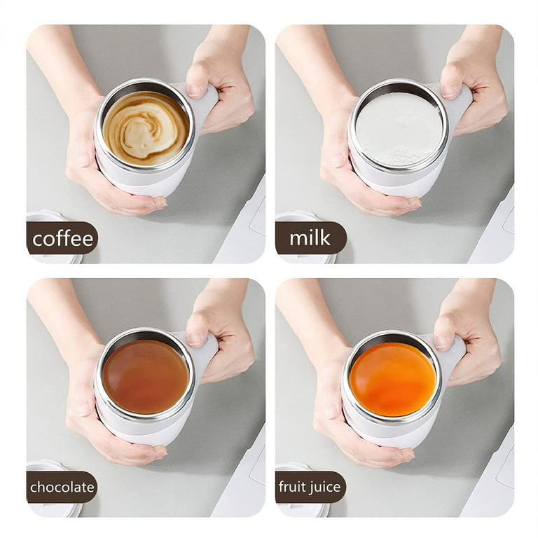 Self Stirring Coffee Mug Cup Funny Stainless Steel Automatic Self Mixing &  Spinning Home Office Travel Mixer Cup for Men Women Kids