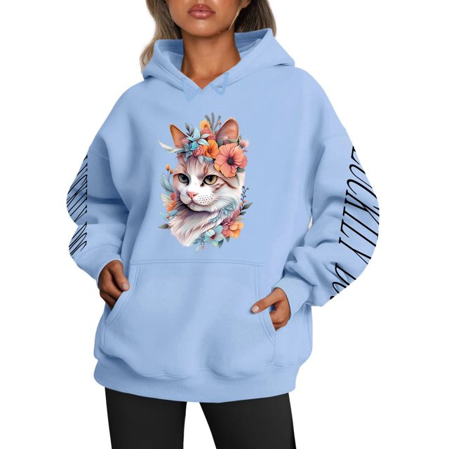 WEAIXIMIUNG Mode pour Femmes : Chandails à Capuchon et Chandails en Molleton, Tendance pour Dames, Chandail à Capuchon à Manches avec Lettres