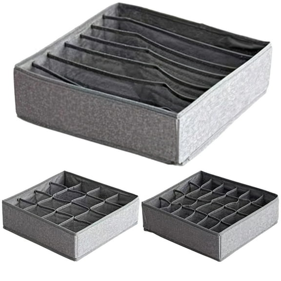 3 Pcs Cationic Waterproof Household Drawer Organizers, Folding Storage Boxes for Clothing, Underwear, and Socks, 7 16 24 Grid Design, Compact and Long-Lasting Oxford Fabric