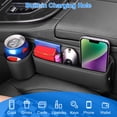 thumbnail image 4 of Moclever 2Pcs Universal Car Seat Storage, PU Leather Car Seat Gap Filler Organizer for Placing Keys Cards Phones Drinks, Black, 4 of 10