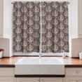 thumbnail image 2 of Ambesonne Damask Kitchen Curtains, Wildflowers Leaves Curls, 55"x39", Dark Brown Cream, 2 of 3