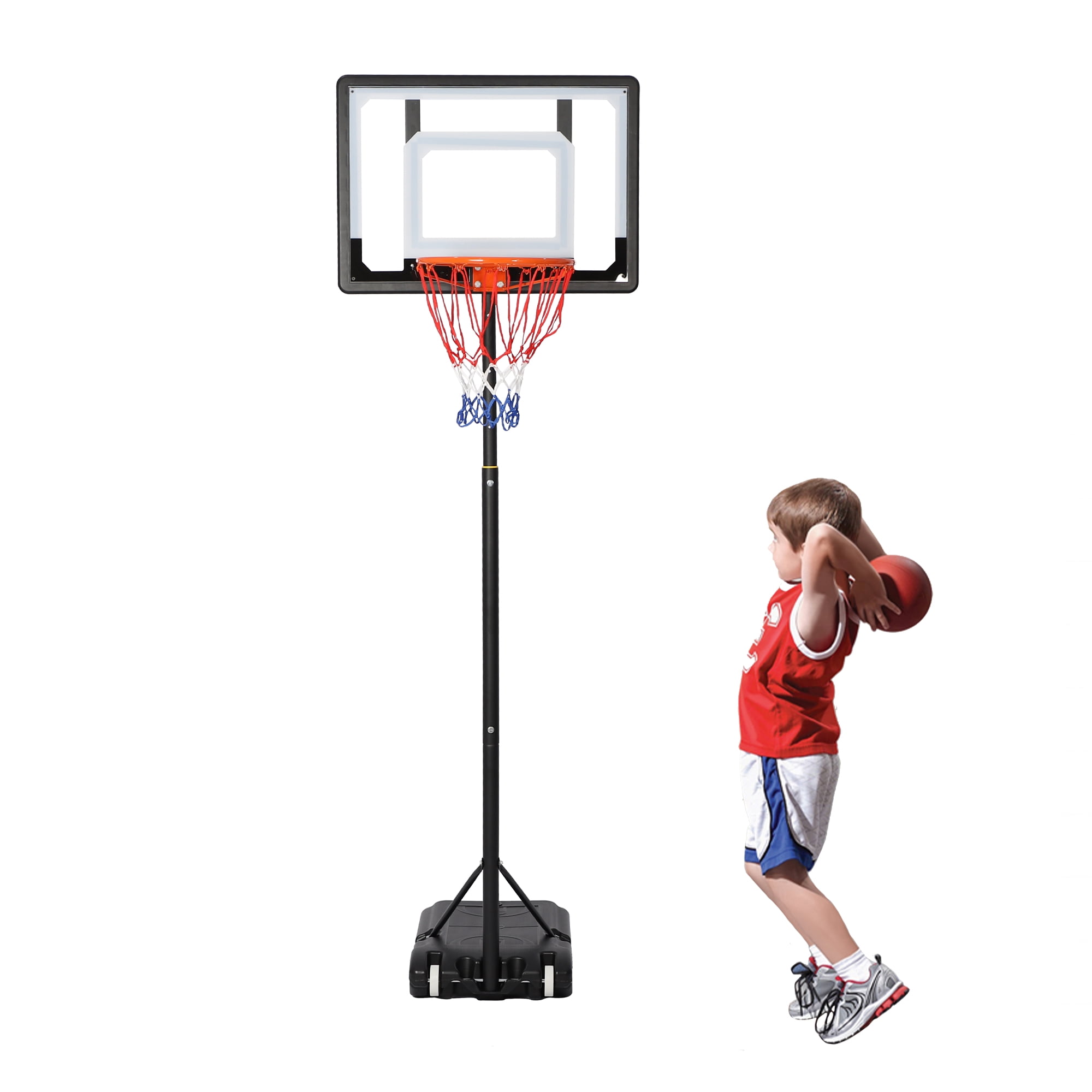 Details about   Kids Adjustable Portable Basketball Hoop 85 IN Impact In/Outdoor Rim Goal Stand 