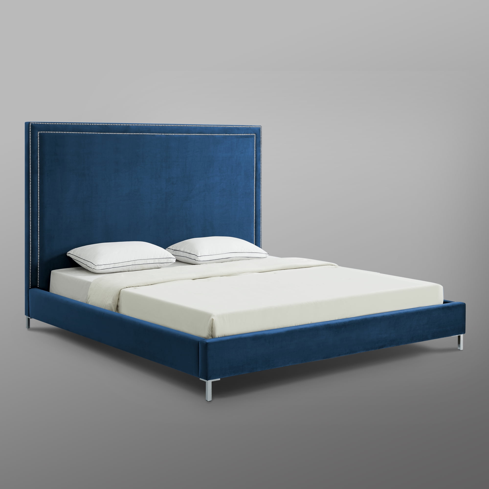 Inspired Home Reese Velvet Upholstered Platform Bed