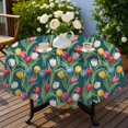 thumbnail image 4 of Pioneer Flower Floral Print Pattern Round Tablecloth 60 X 60 Inch, Wrinkle Resistant Wipeable Table Cloth for Kitchen Dining Picnic Patio Party, 4 of 6