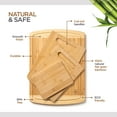 thumbnail image 2 of Bamboo Wood Cutting Board Set - Chopping Board with Juice Groove for Meat, Cheese & Vegetables - Butcher Block, Cheese & Charcuterie Board (Set of 4), 2 of 8